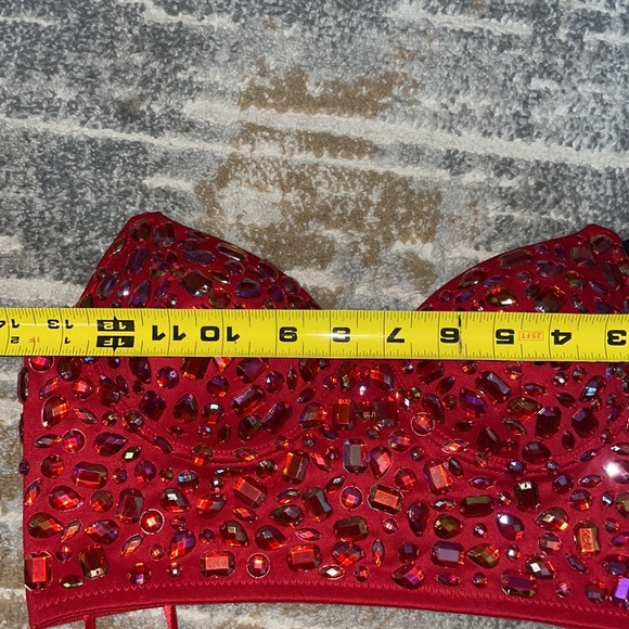 SEXY  Corset Rhinestone Bustier Crop Top - Picture 10 of 15